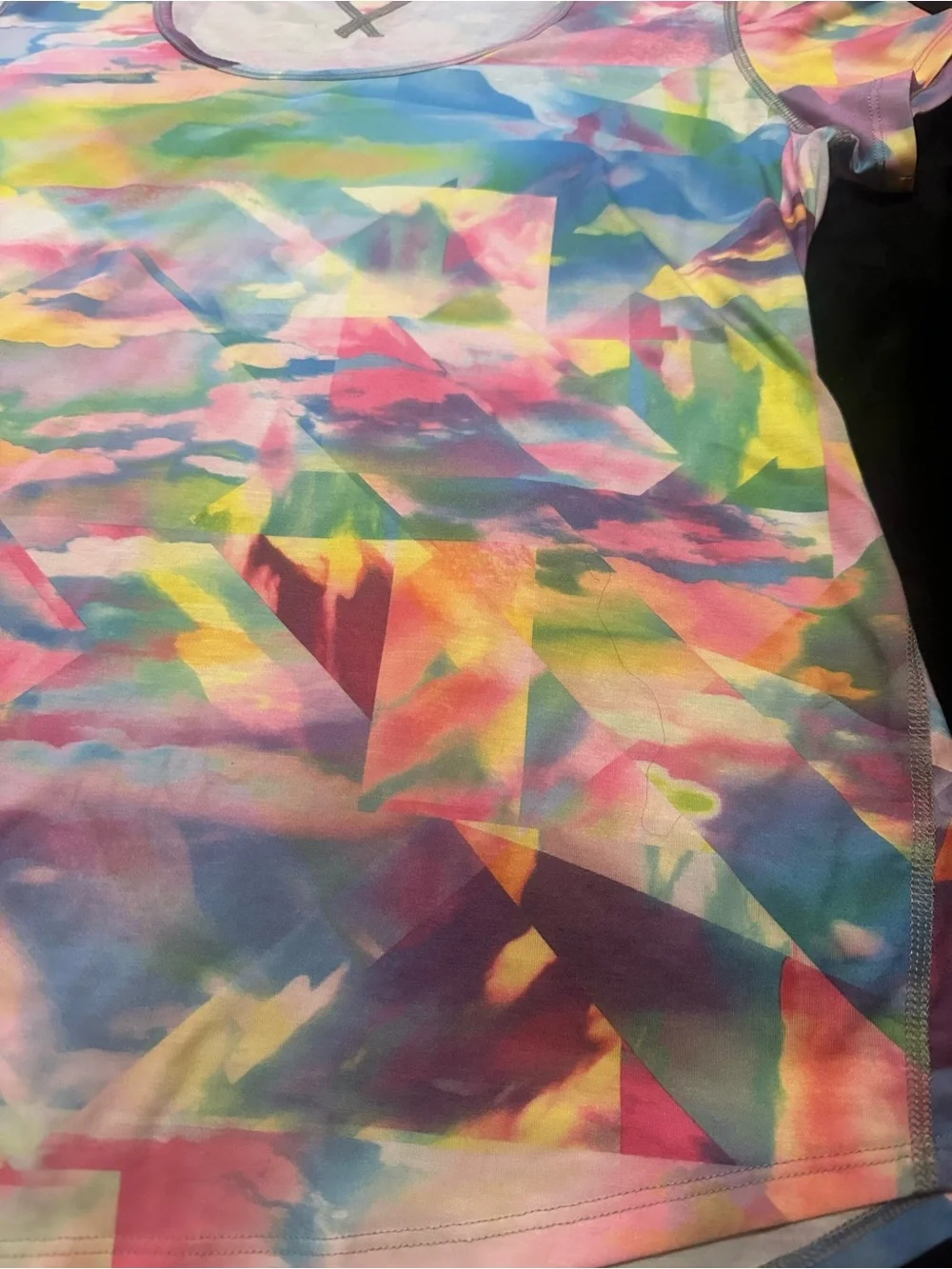 LUCY Brand  Multicolor Pastel Tie-Dye Crewneck Comfy Tee LARGE